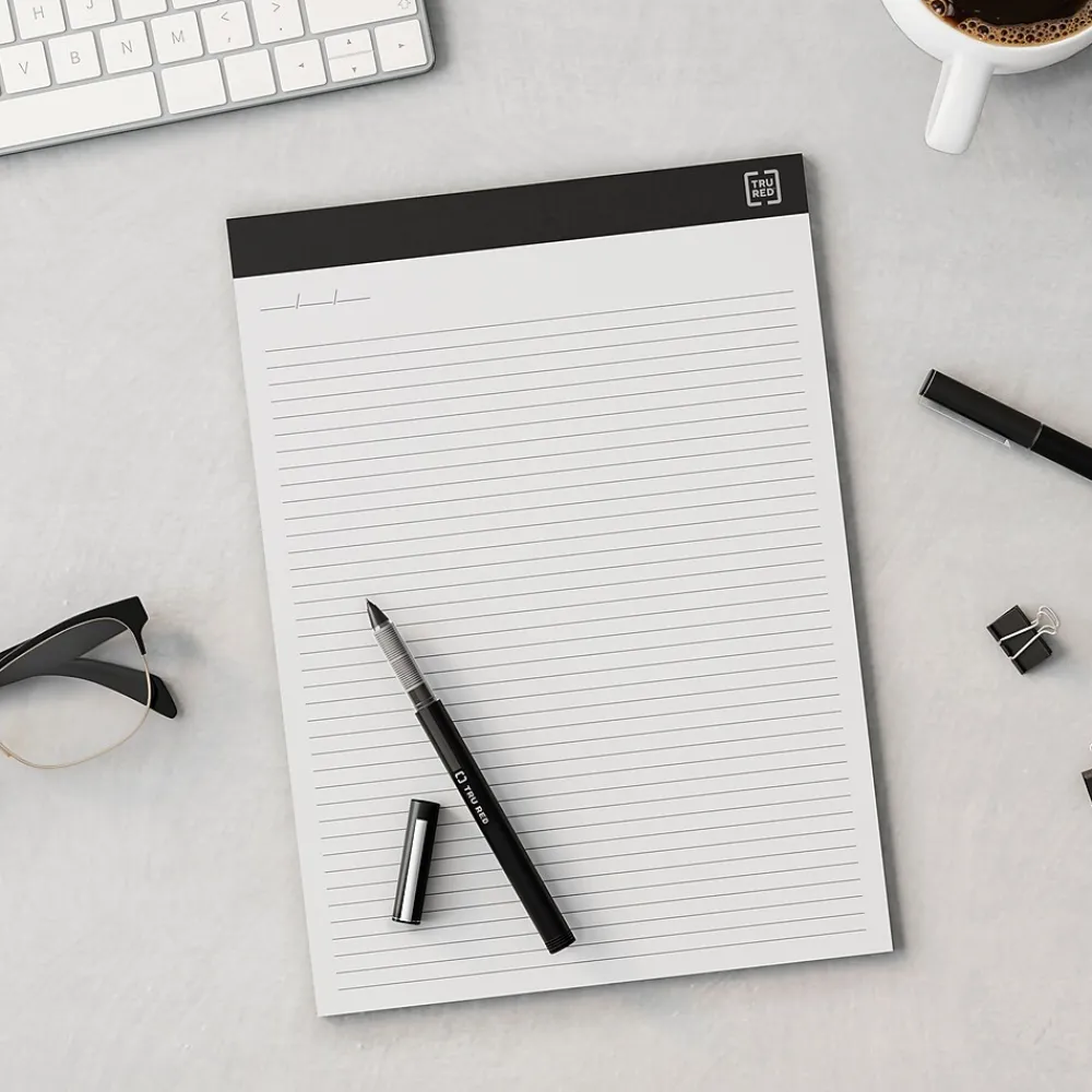 Notepads|TRU RED ™ Notepads, 8.5" x 11.75", Narrow Ruled, , 50 Sheets/Pad, 12 Pads/Pack (TR57384) White