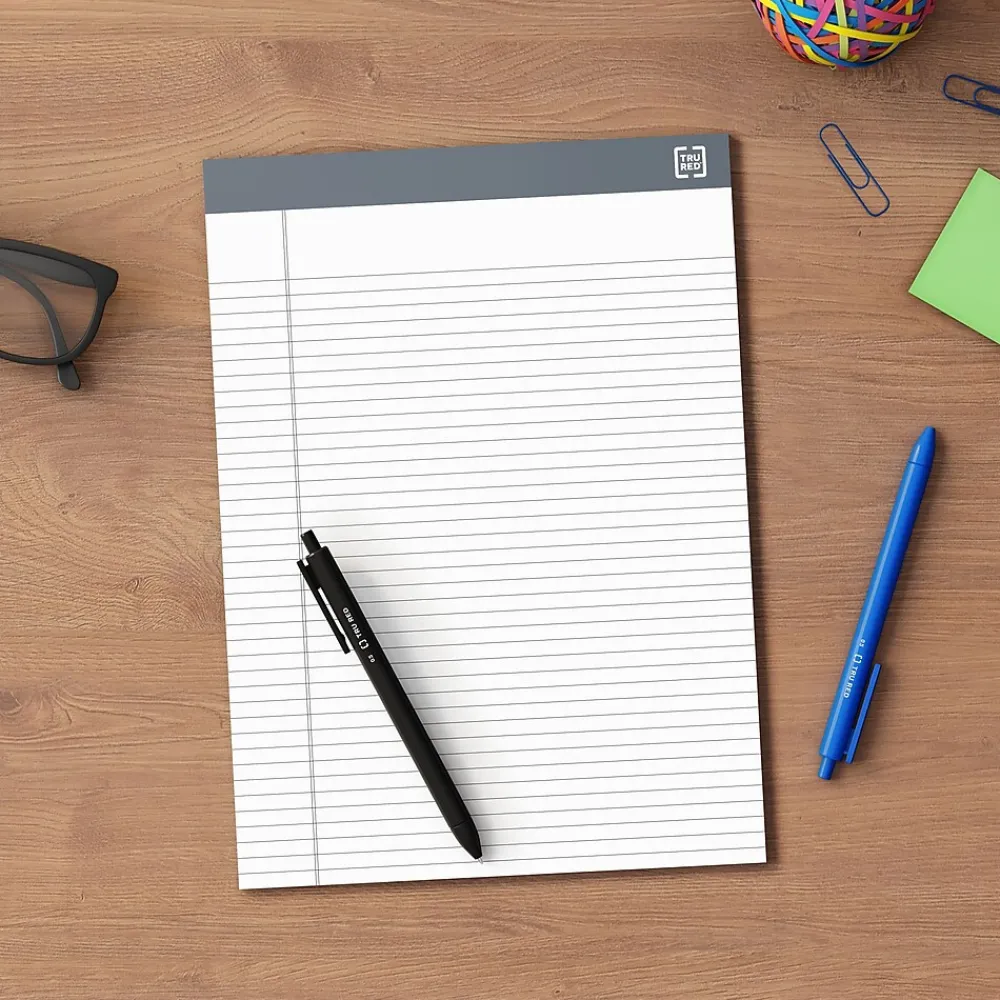 Notepads|TRU RED ™ Notepads 8.5" x 11.75", Narrow Ruled, White, 50 Sheets/Pad, 12 Pads/Pack (TR57369)
