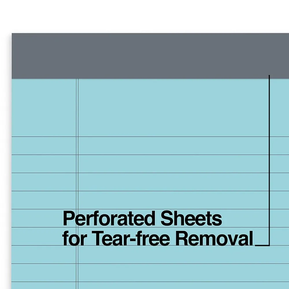 Notepads|TRU RED ™ Notepads, 8.5" x 11.75", Wide Ruled, Pastels, 50 Sheets/Pad, 6 Pads/Pack (TR57363)