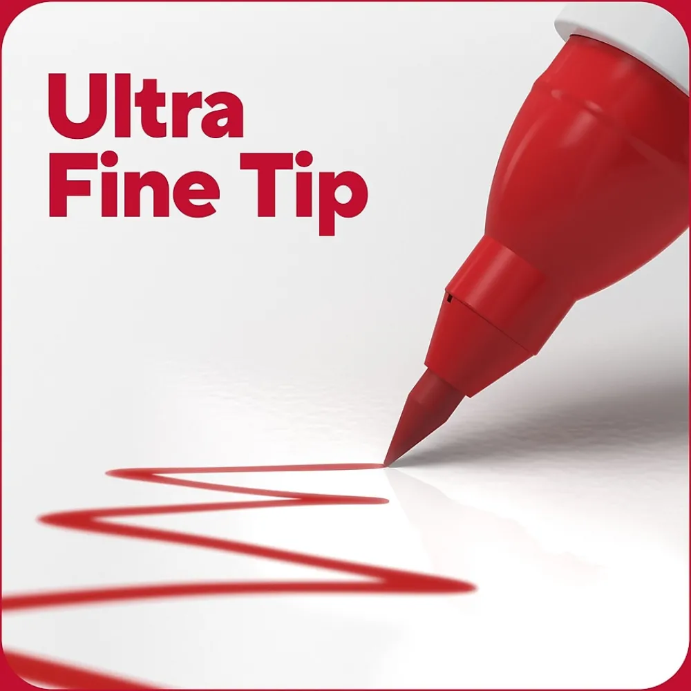 Markers|TRU RED ™ Pen Dry Erase Markers, Ultra Fine Tip, Assorted, 4/Pack (TR61458/TR57422)