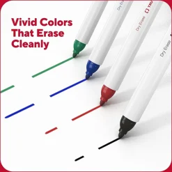 Markers|TRU RED ™ Pen Dry Erase Markers, Fine Tip, Assorted, 12/pack (TR61455)
