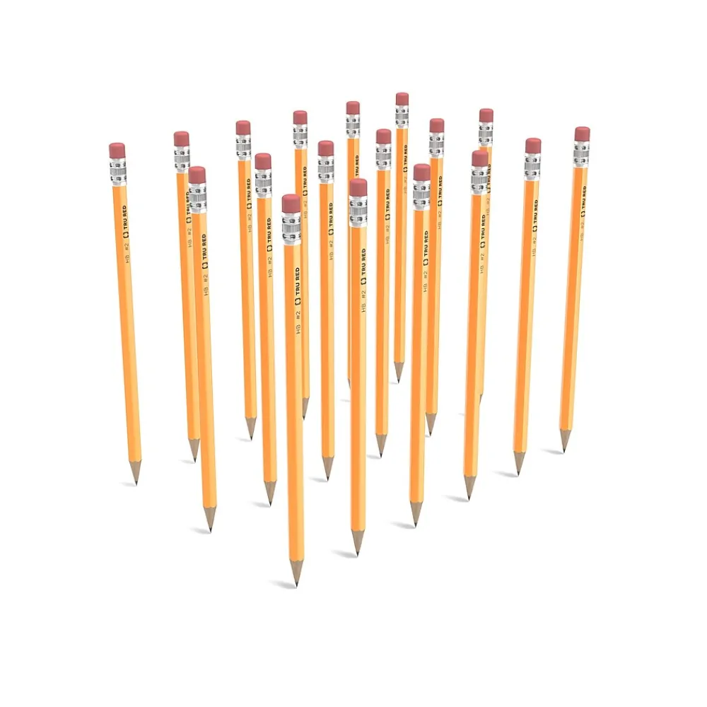 Pencils|TRU RED ™ Pre-Sharpened Wooden Pencil, 2.2mm, #2 Medium Lead, 24/Pack (TR58558)