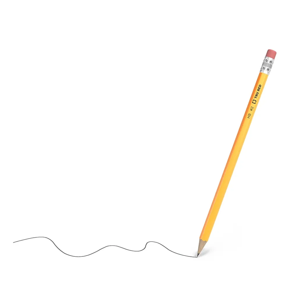 Pencils|TRU RED ™ Pre-Sharpened Wooden Pencil, 2.2mm, #2 Medium Lead, 24/Pack (TR58558)