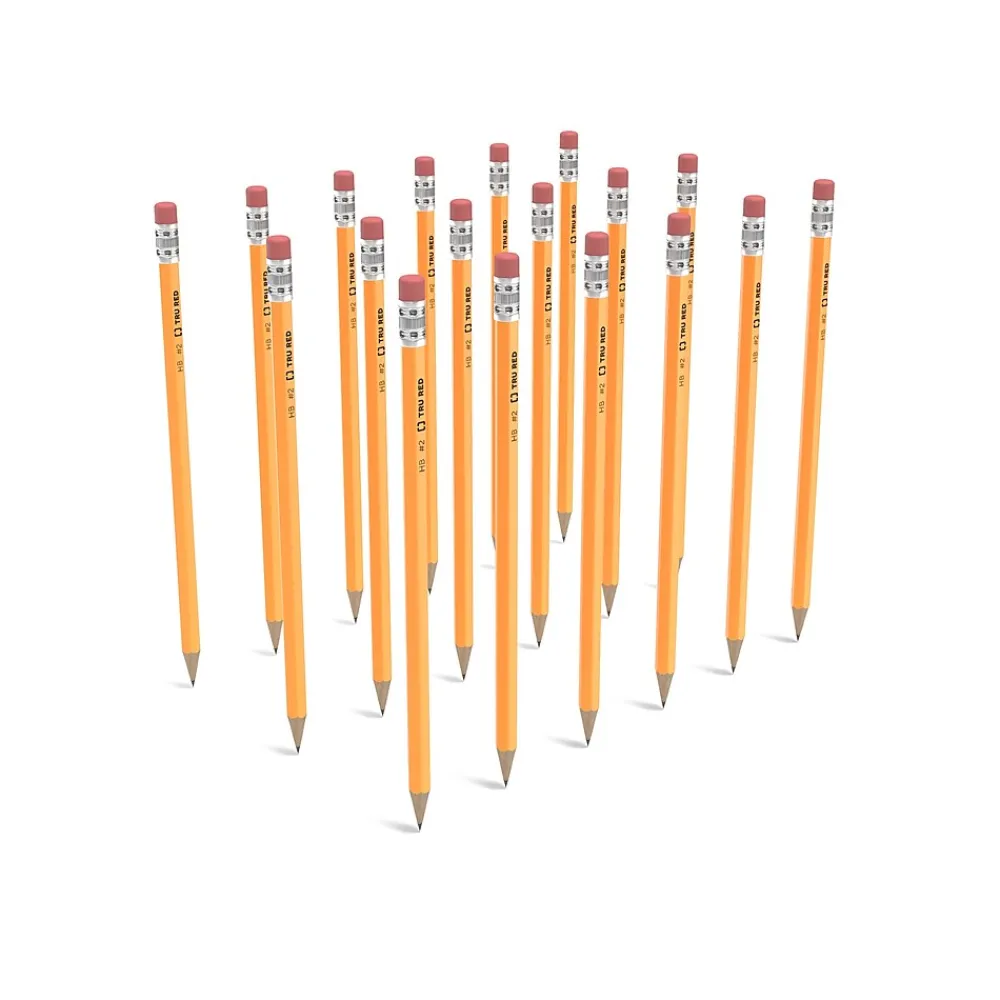 Pencils|TRU RED ™ Pre-Sharpened Wooden Pencil, 2.2mm, #2 Medium Lead, 72/Pack (TR58564)