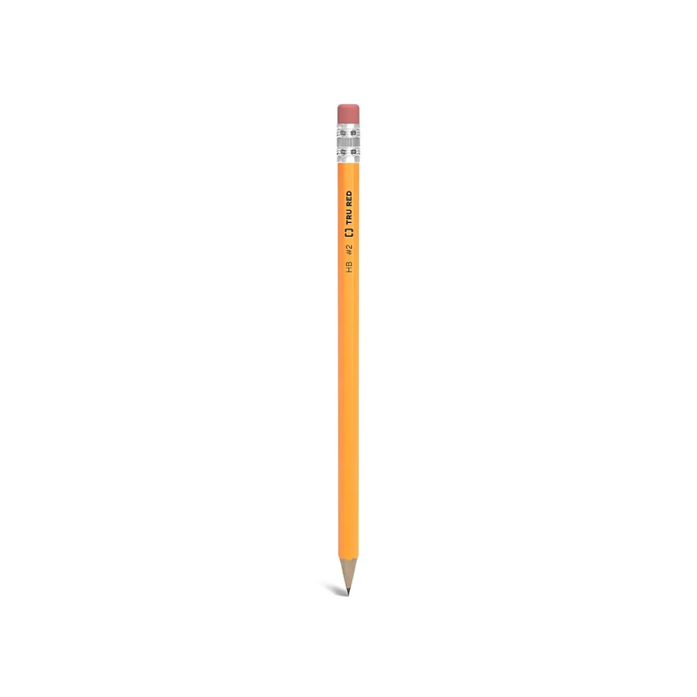 Pencils|TRU RED ™ Pre-Sharpened Wooden Pencil, 2.2mm, #2 Medium Lead, 48/Pack (TR58560)