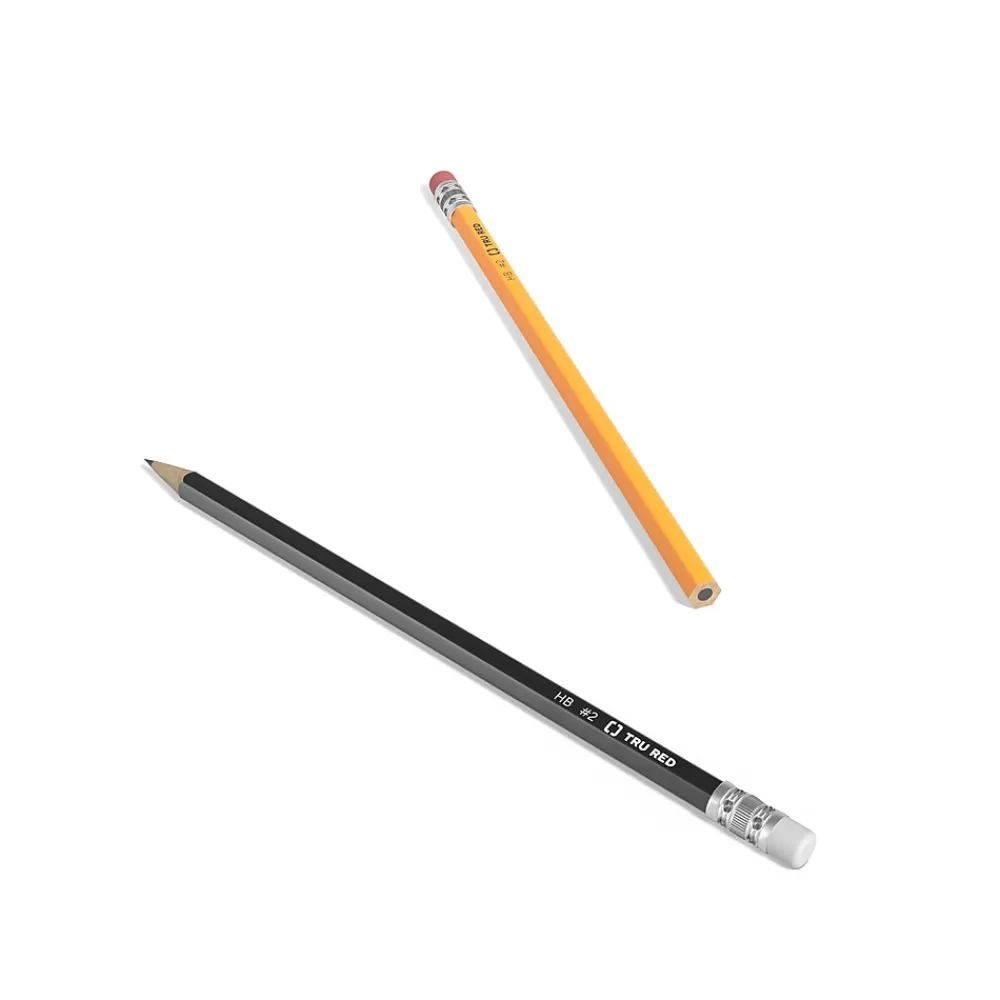 Pencils|TRU RED ™ Pre-Sharpened Wooden Pencil, 2.2mm, #2 Medium Lead, 48/Pack (TR58560)