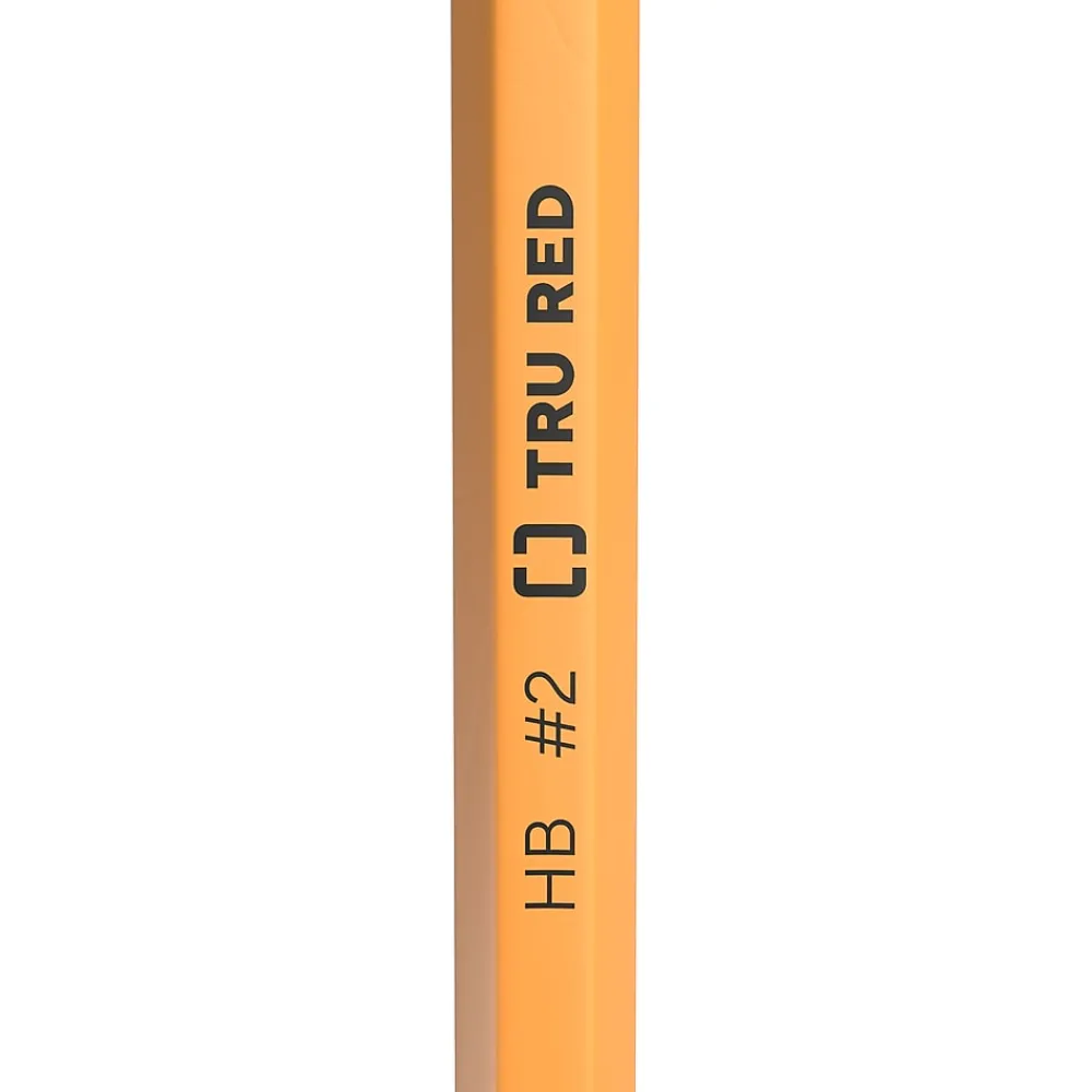 Pencils|TRU RED ™ Pre-Sharpened Wooden Pencil, 2.2mm, #2 Medium Lead, Dozen (TR58558)