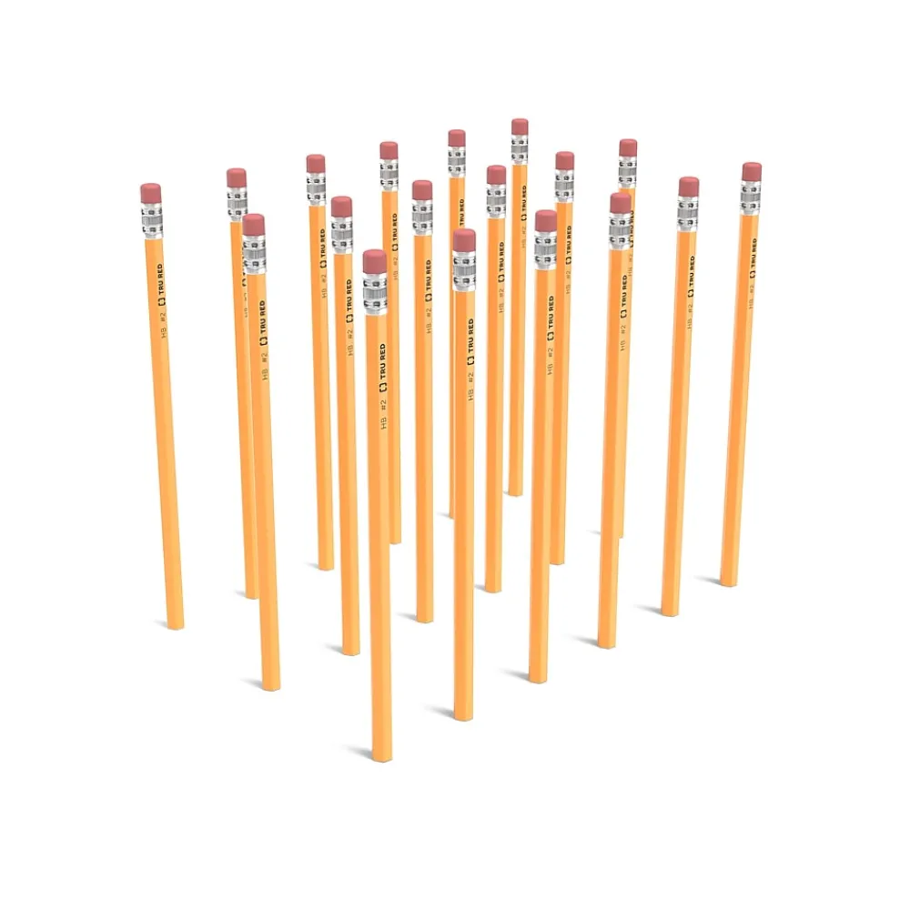 Pencils|TRU RED ™ Wooden Pencil, 2.2mm, #2 Medium Lead, 48/Pack (TR58561)