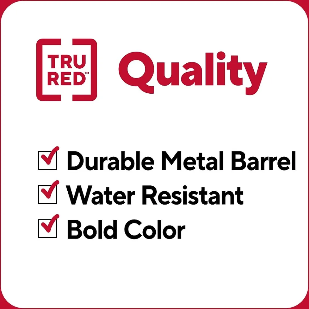 Markers|TRU RED ™ XL Tank Permanent Markers, Chisel Tip, Assorted, 4/Pack (TR56935)