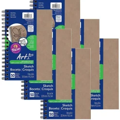 Notepads|uCreate Create Your Own Cover Sketch Diary, 9" x 6", Natural, 50 Sheets, Pack of 6 (PAC4776-6)
