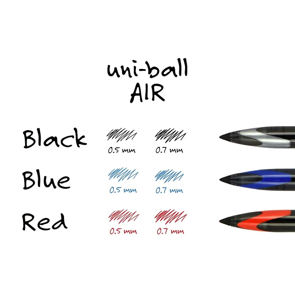 Pens|uni-ball uni AIR Porous Point Pens, Medium Point, 0.7mm, Black, Black Ink, 12/Pack (1927631)
