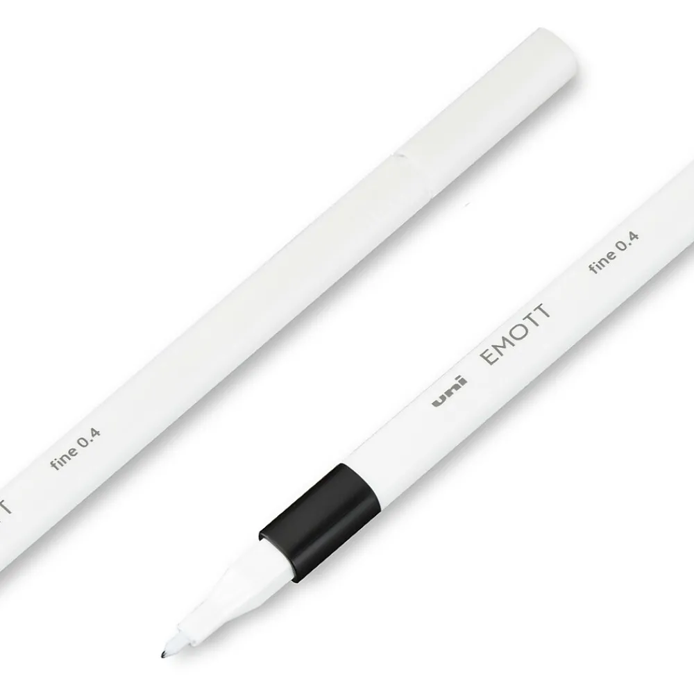 Pens|Uni EMOTT Fine Line Marker Pens, Fine Point, 0.4mm, Assorted Inks, 10/Pack (24836)