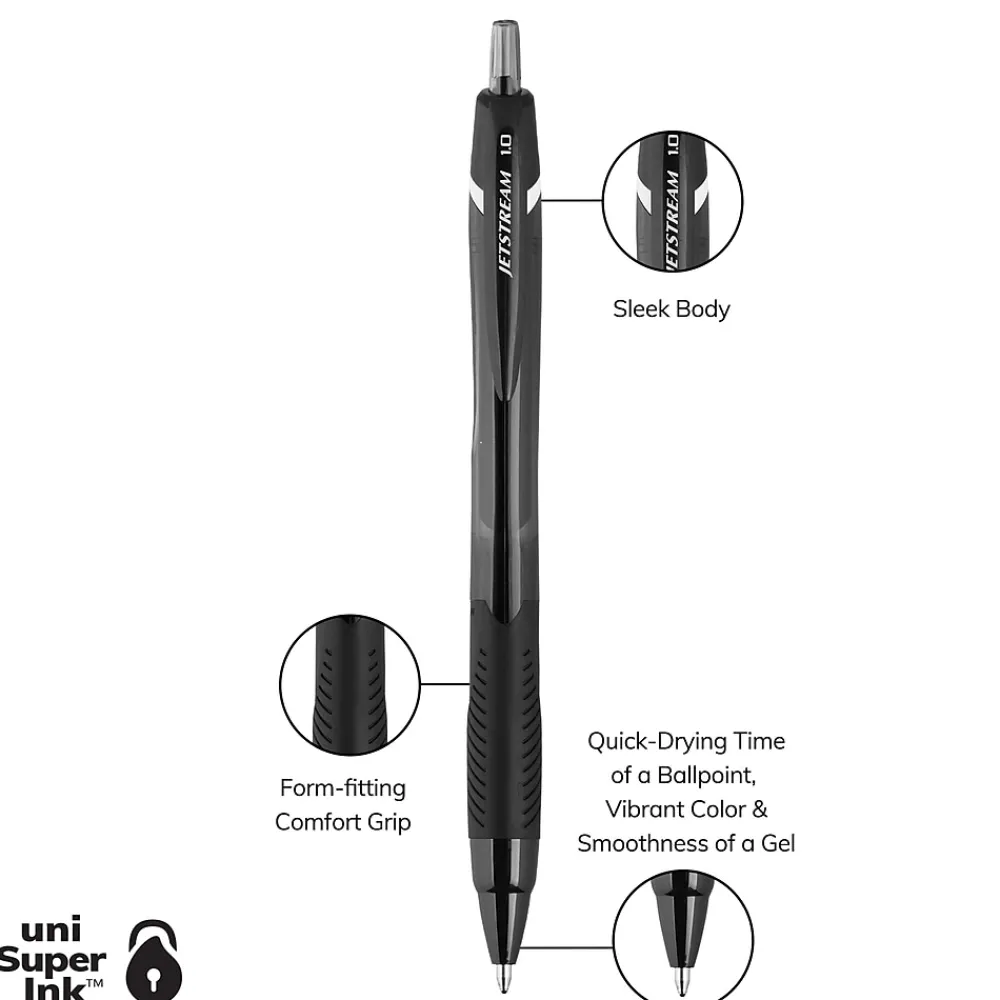 Pens|uni-ball uni Jetstream Elements Ballpoint Pens, Medium Point, 1.0mm, Assorted Ink, 5/Pack (70138)