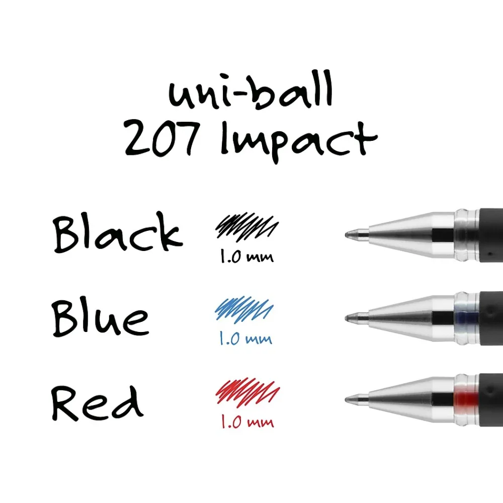 Pens|uni-ball uniball 207 Impact Gel Pens, Bold Point, 1.0mm, Black Ink (65800)