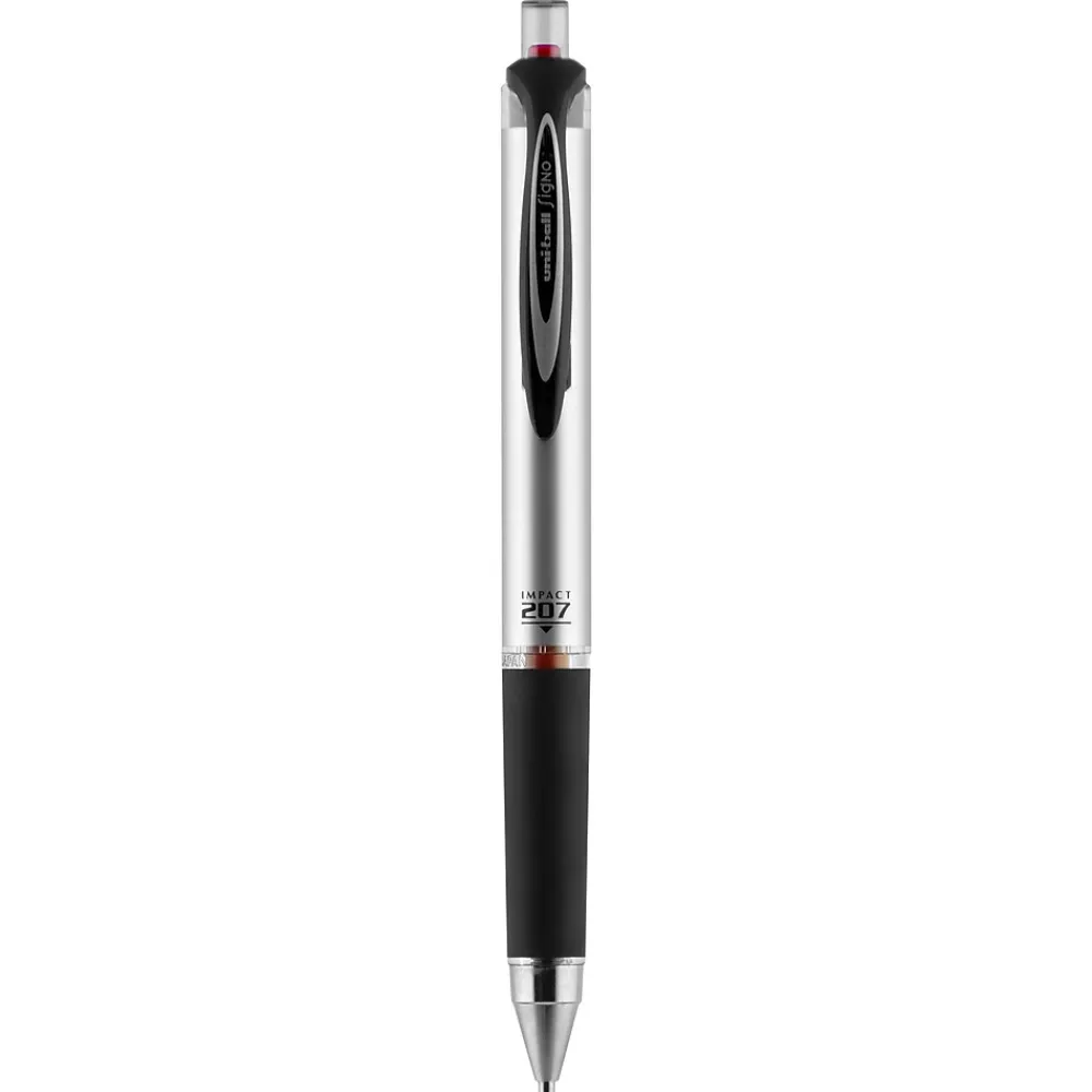 Pens|uni-ball 207 Impact RT Retractable Gel Pens, Bold Point, Red Ink, Dozen (65872)