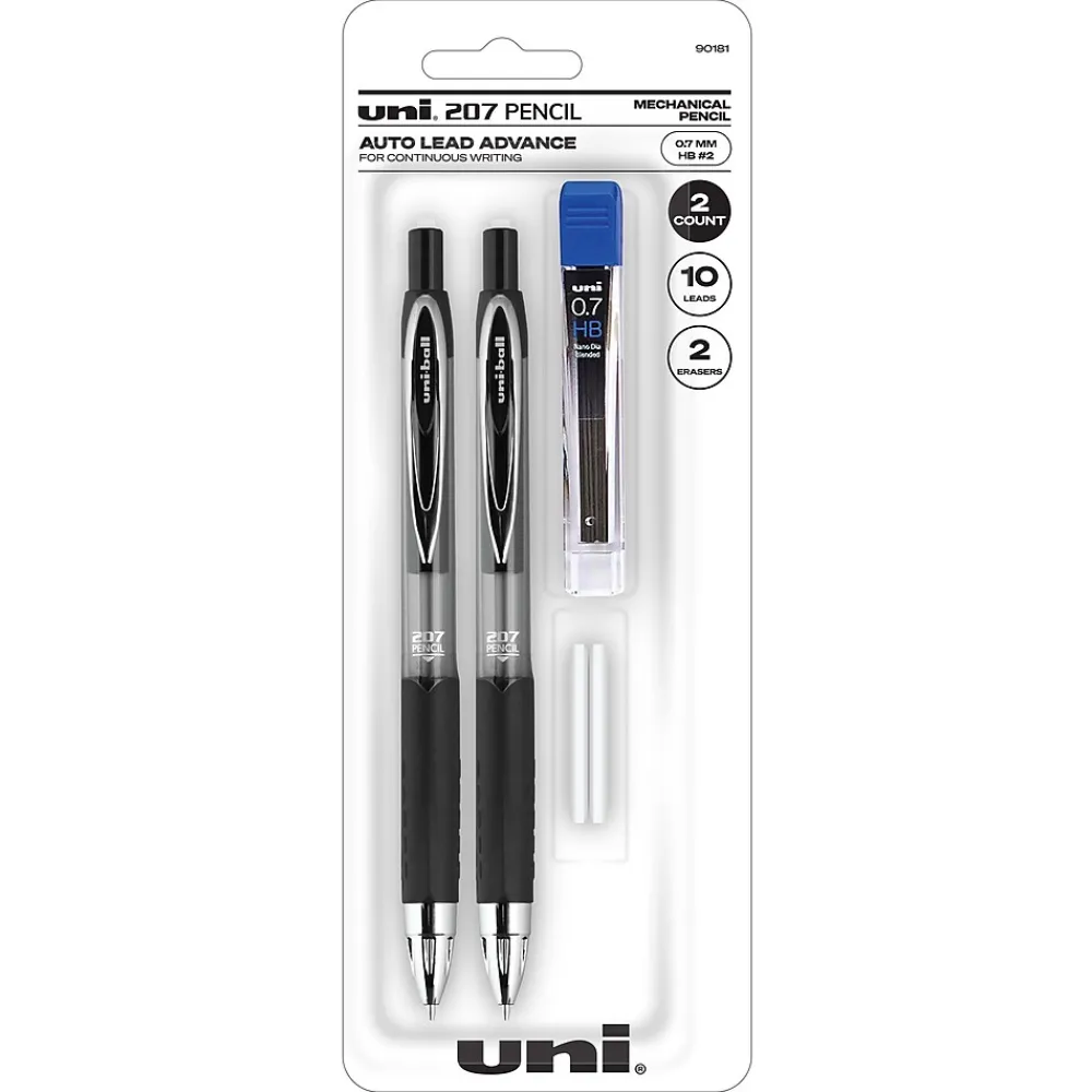 Pencils|uni-ball 207 Mechanical Pencil, 0.7mm, #2 Medium Lead, 2/Pack (90181)