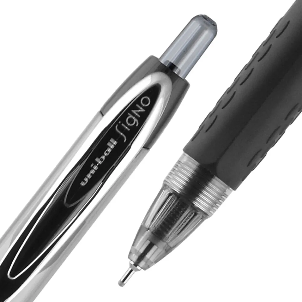 Pens|uni-ball uniball 207 Needle Retractable Gel Pens, Medium Point, 0.7mm, Black Ink, Dozen (1736097)