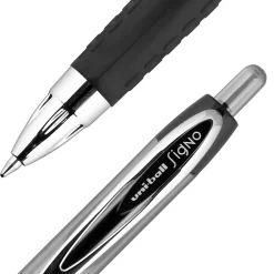 Pens|uni-ball 207 Retractable Gel Pens, Medium Point, 0.7mm, Black Ink, 8/Pack (1756584)