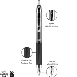 Pens|uni-ball 207 Retractable Gel Pens, Medium Point, 0.7mm, Black Ink, 8/Pack (1756584)