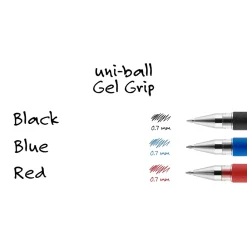 Pens|uni-ball uniball Gel Grip Gel Pens, Medium Point, 0.7mm, Black Ink (65450)