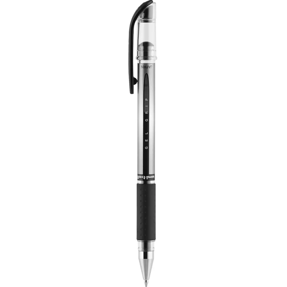 Pens|uni-ball Gel Grip Gel Pens, Medium Point, Black Ink, Dozen (65450)