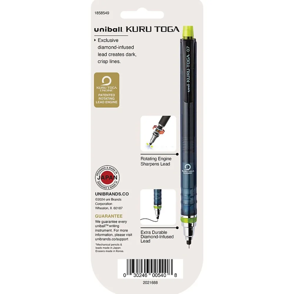 Pencils|uni-ball Kuru Toga Mechanical Pencil, 0.7mm, #2 Medium Lead (1858549)