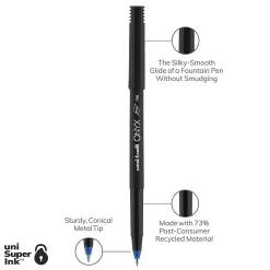Pens|uni-ball uniball Onyx Rollerball Pens, Fine Point, 0.7mm, Blue Ink, Dozen (60145)