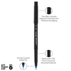 Pens|uni-ball uniball Onyx Rollerball Pens, Fine Point, 0.7mm, Blue Ink, 72/Box (2013568)