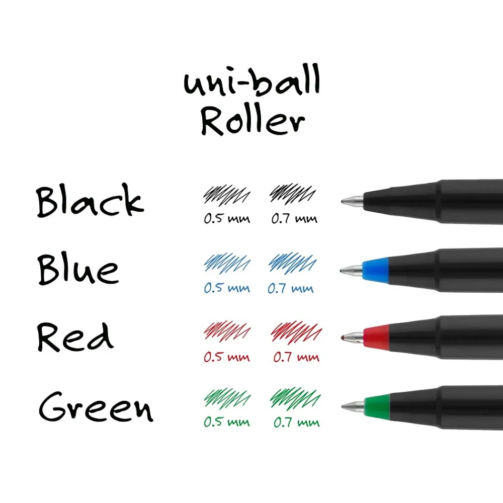 Pens|uni-ball uniball Roller Rollerball Pens, Micro Point, 0.5mm, Black Ink (60151)