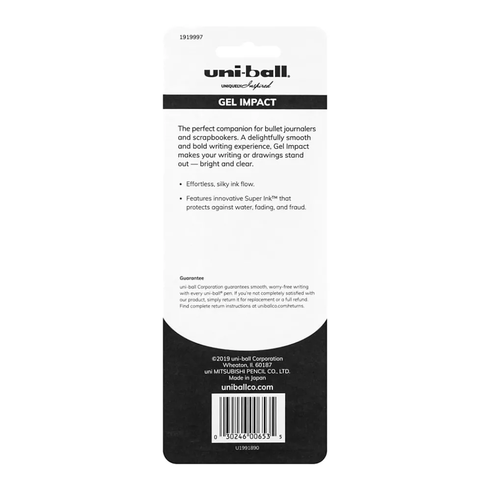 Pens|uni-ball uniball Signo Gel Impact Pens, Bold Point, 1.0mm, Assorted Ink, 3/Pack (1919997)