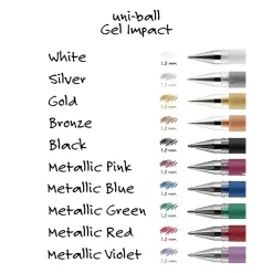 Pens|uni-ball uniball Signo Gel Impact Pens, Bold Point, 1.0mm, Assorted Ink, 3/Pack (1919997)