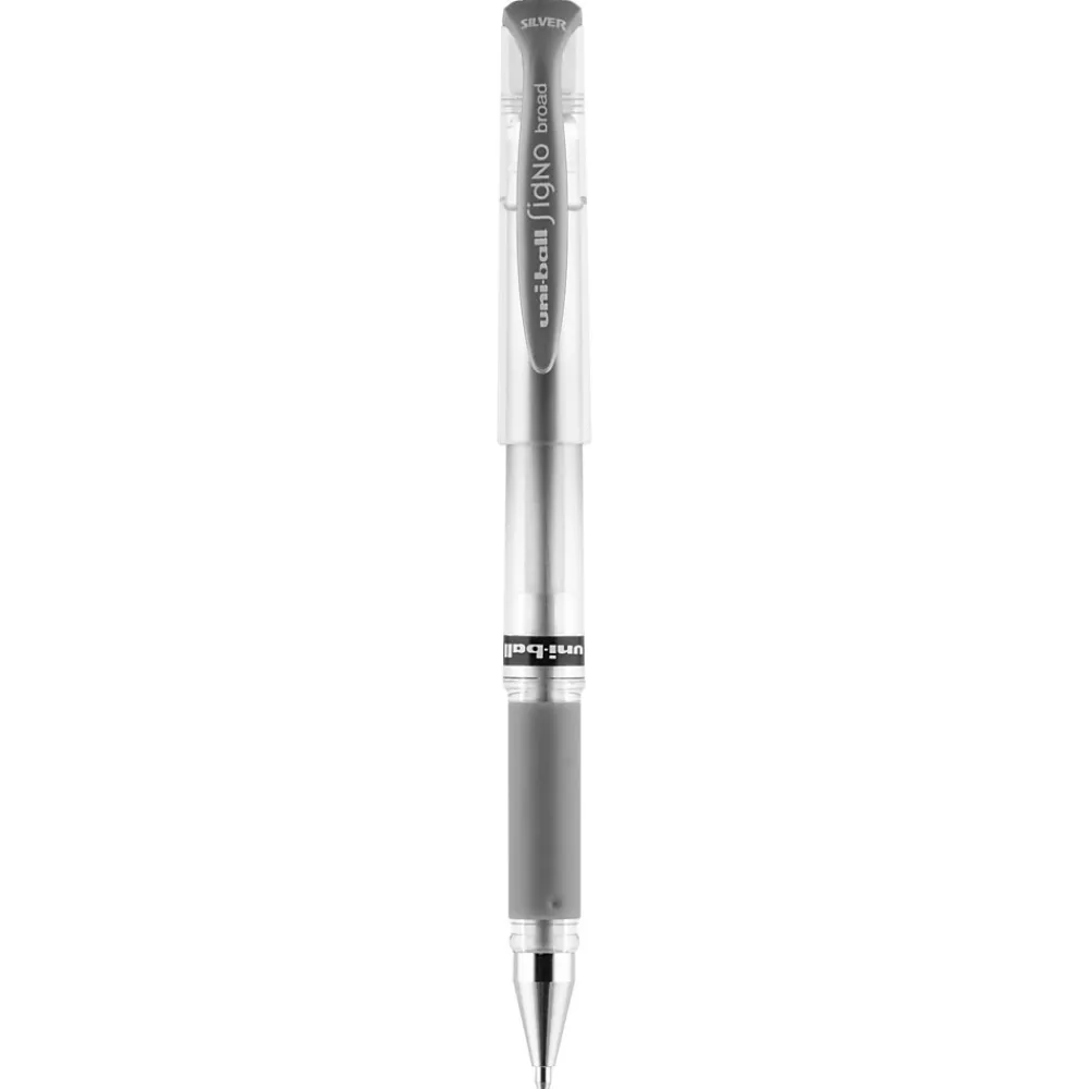 Pens|uni-ball uniball Signo Gel Impact Pens, Bold Point, 1.0mm, Silver Ink (60658)