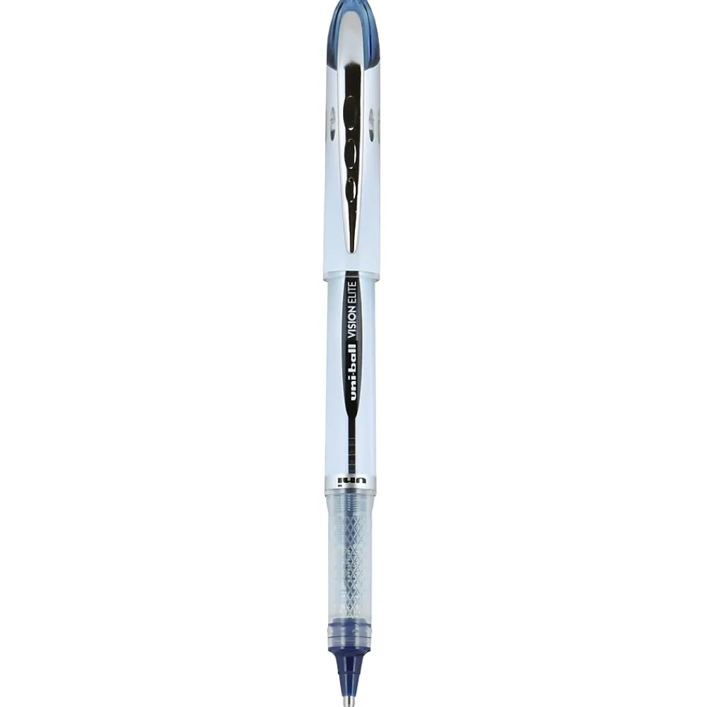 Pens|uni-ball Vision Elite BLX Rollerball Pens, Bold Point, 0.8mm, Blue/Black Ink (61232)