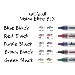 Pens|uni-ball uniball Vision Elite BLX Rollerball Pens, Micro Point, 0.5mm, Blue Ink (69020)