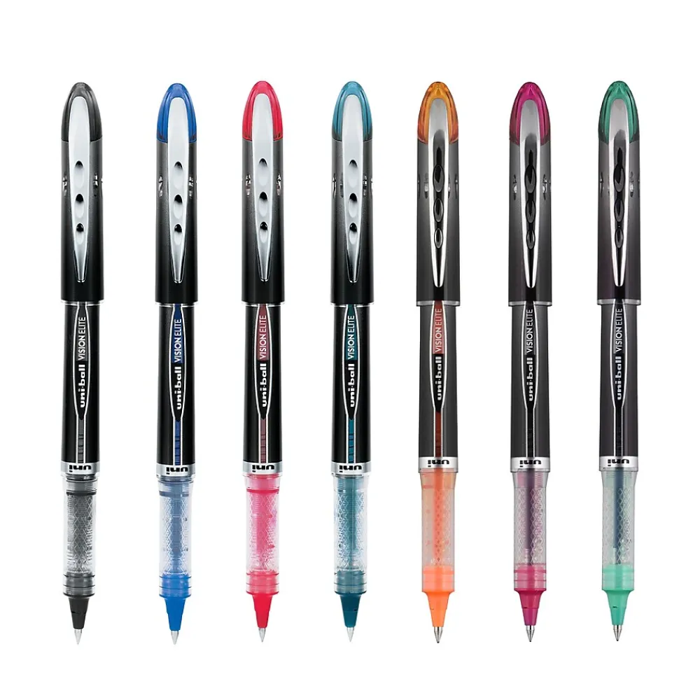 Pens|uni-ball uniball Vision Elite Rollerball Pens, Micro Point, 0.5mm, Blue Ink (69021)