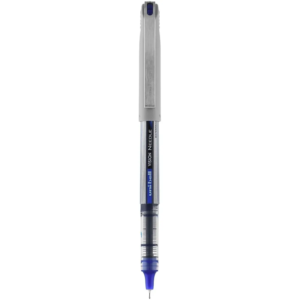 Pens|uni-ball uniball Vision Needle Rollerball Pens, Fine Point, 0.7mm, Blue Ink, Dozen (1734904)
