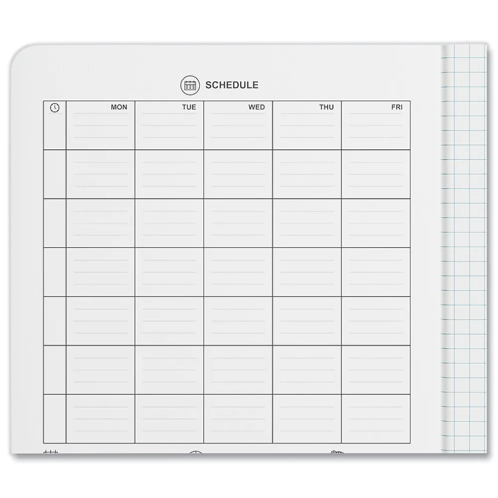 Composition Notebooks|Universal Composition Notebooks, 9.75" x 7.5", Quad, 100 Sheets, Black, 6/Pack (UNV20957)
