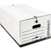 File Storage|Universal Economy String-Tie Storage File, Legal Size, White, Stacking Strength 585 lbs., 15" x 10 1/4" x 24", 12/Ct