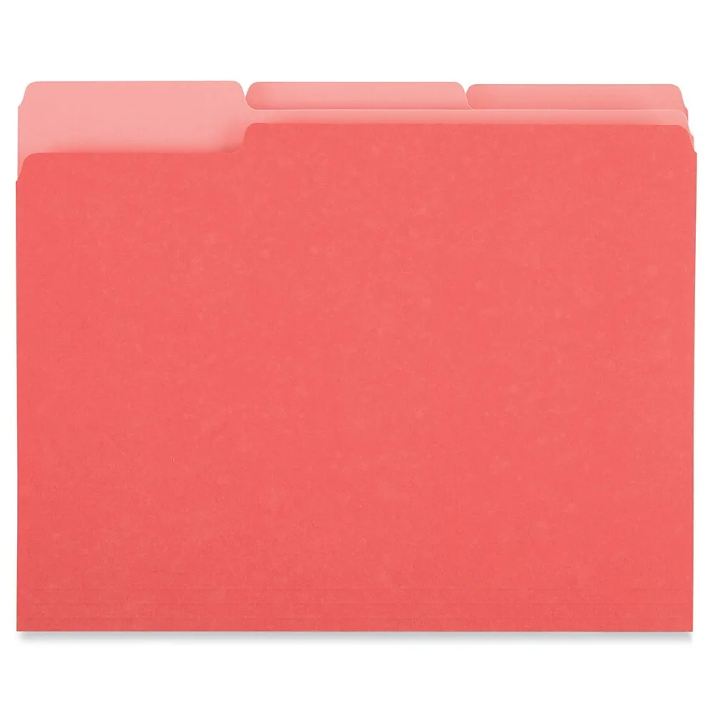 File Folders|Universal File Folder, Letter Size, Red, 100/Box (UNV12303)