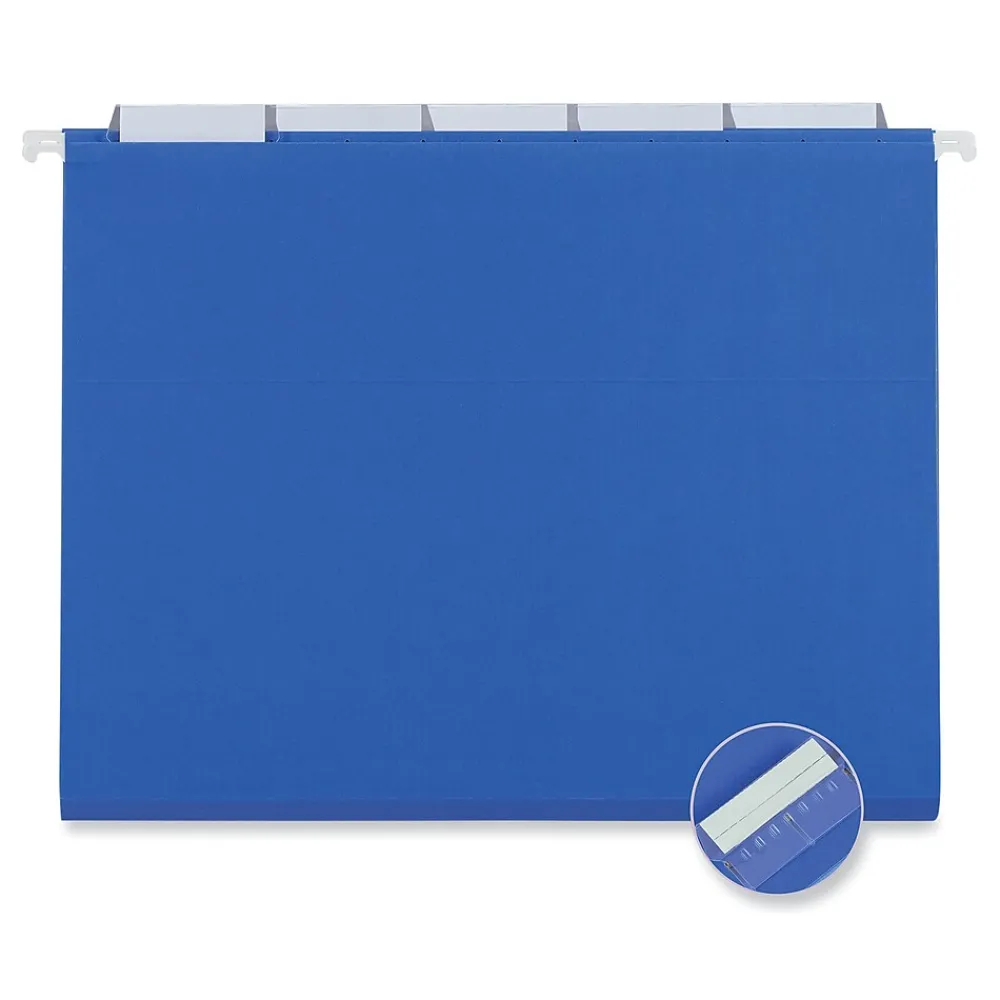 Hanging File Folders|Universal Recycled Hanging File Folder, Letter Size, Blue, 25/Box (UNV14116)