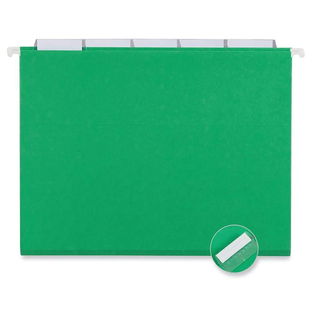 Hanging File Folders|Universal Recycled Hanging File Folder, Letter Size, Bright Green, 25/Box (UNV14117)