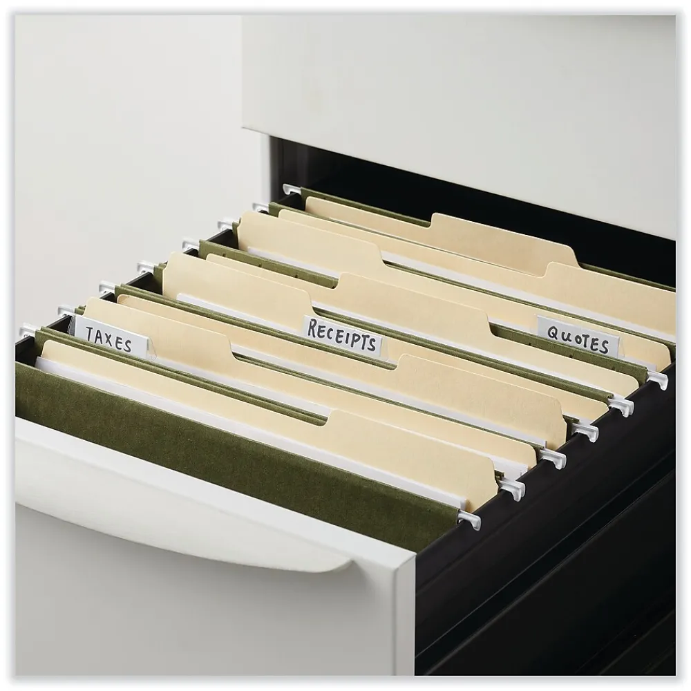 Hanging File Folders|Universal Reinforced Recycled Hanging File Folder, Letter Size, Green, 25/Box (UNV14142)