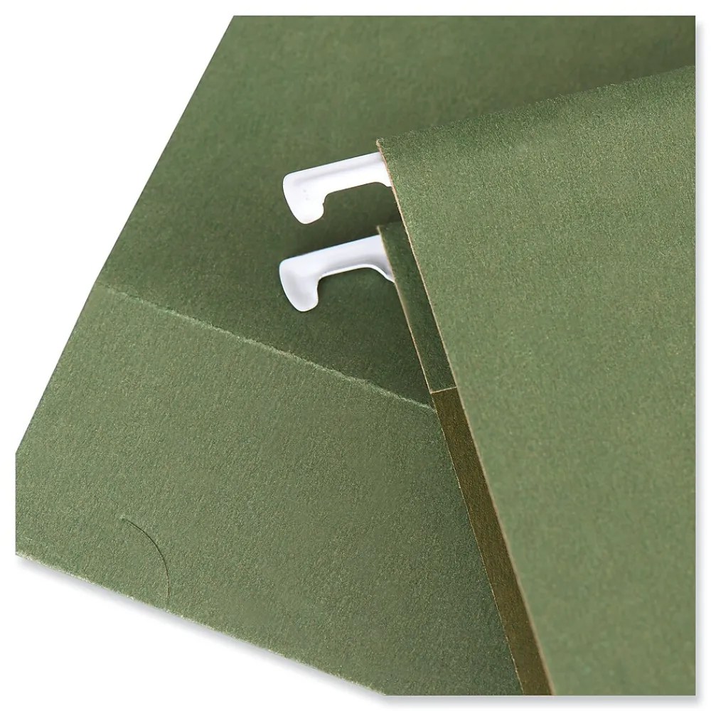 Hanging File Folders|Universal Reinforced Recycled Hanging File Folder, Legal Size, Green, 25/Box (UNV14153)