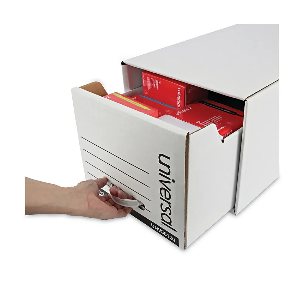 File Storage|Universal Storage Drawer File, Letter Size, White, 6/Carton (UNV85120)
