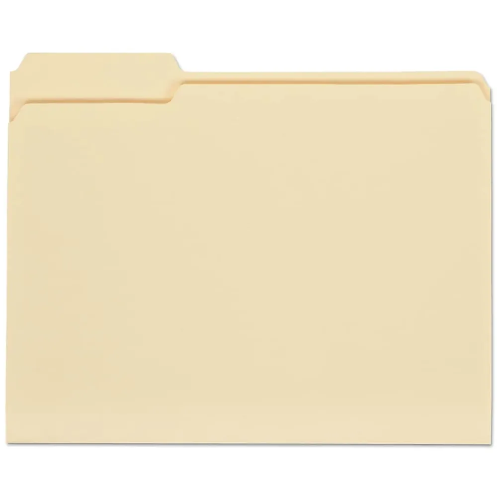 File Folders|Universal Top Tab File Folders, 1 Tab, Letter Size, Manila, 100/Box (UNV12113)