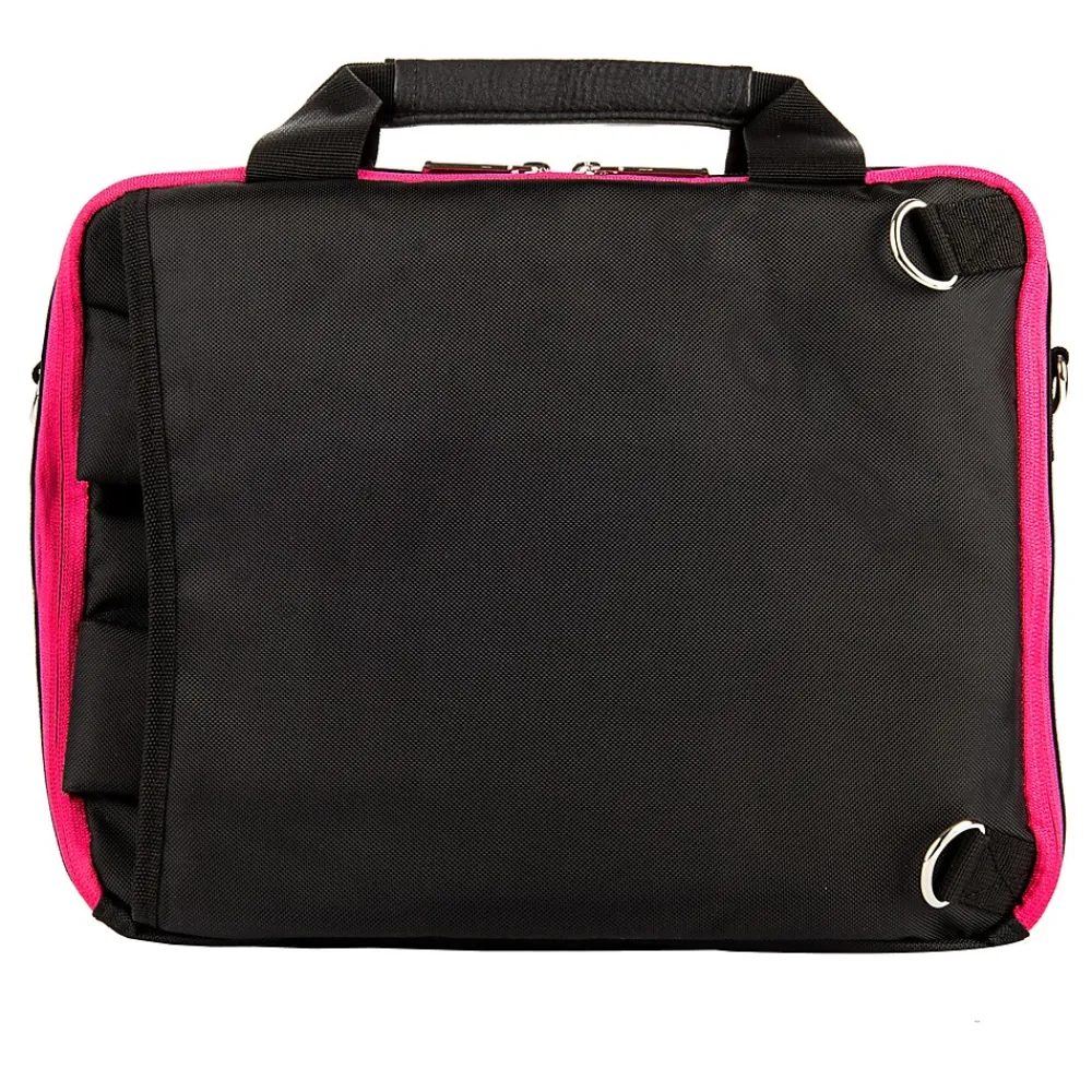 Laptop Bags|Vangoddy 15.6" Nylon Water Resistant Laptop Bag, Black/Pink (0609465467115)