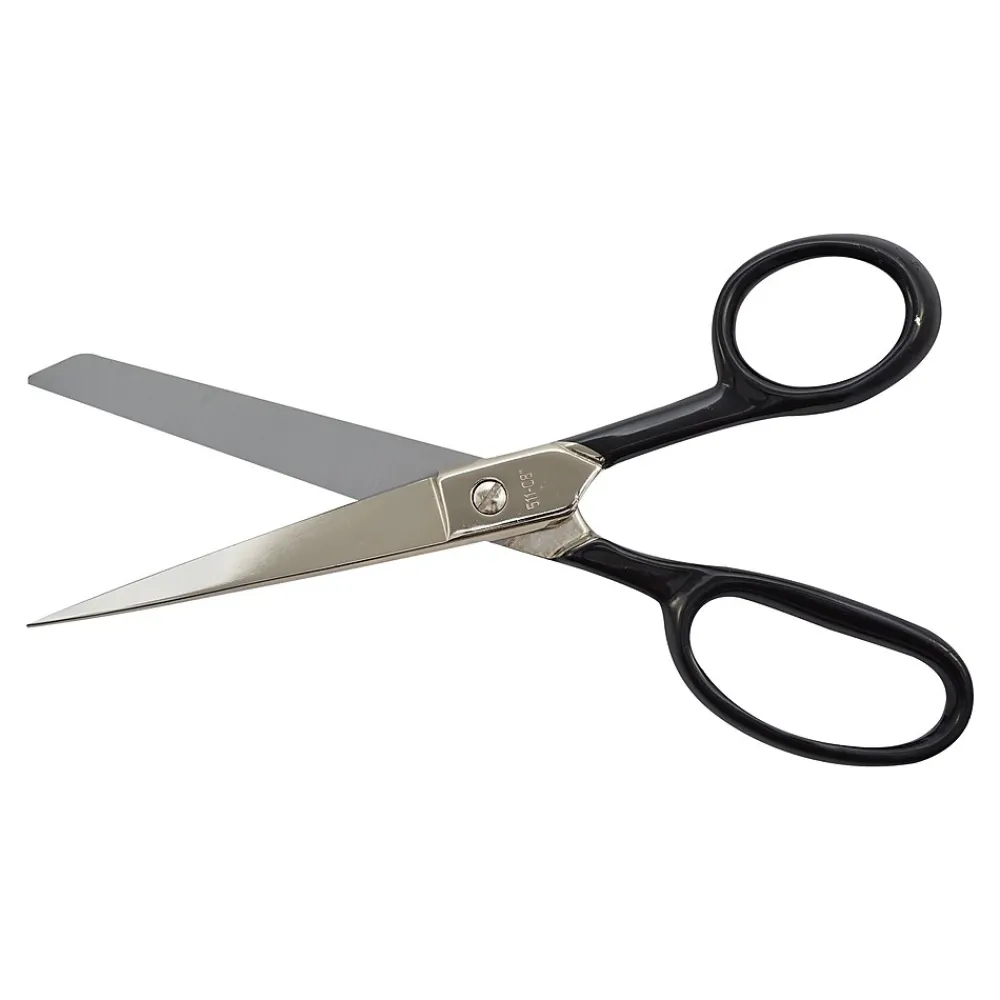 Scissors|Westcott 8" Forged Steel Standard Scissors, Sharp & Blunt Tip, Black (10260)
