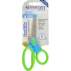 Scissors|Westcott 5" Kids Stainless Steel Scissors, Blunt Tip, Assorted Colors, 6/Pack (ACM14596-6)