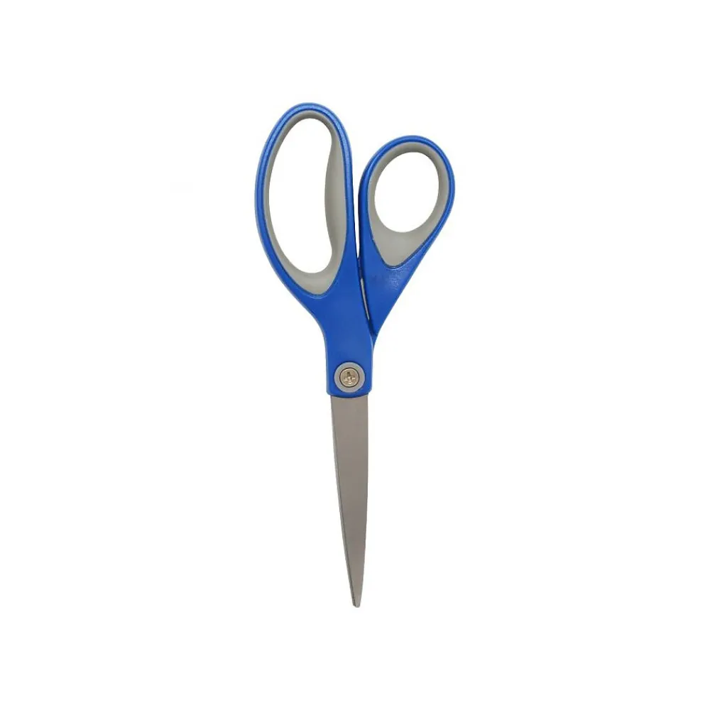 Scissors|Westcott 8" Stainless Steel Scissors, Silver/Blue/Gray, 2/Pack (17836)