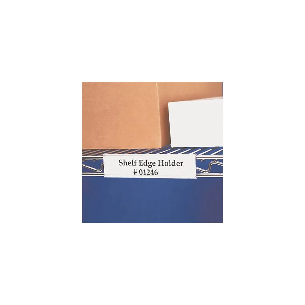 Labels|Unbranded Wire-Rac 1.32" x 6" Snap-On Label Holders, Clear (LH151)